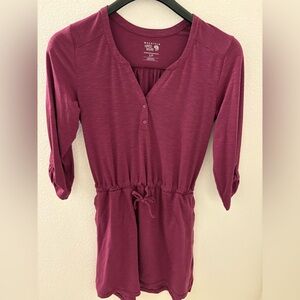 Mountain Hardwear Purple Waist Tie V-Neck Dress Women’s Size Small